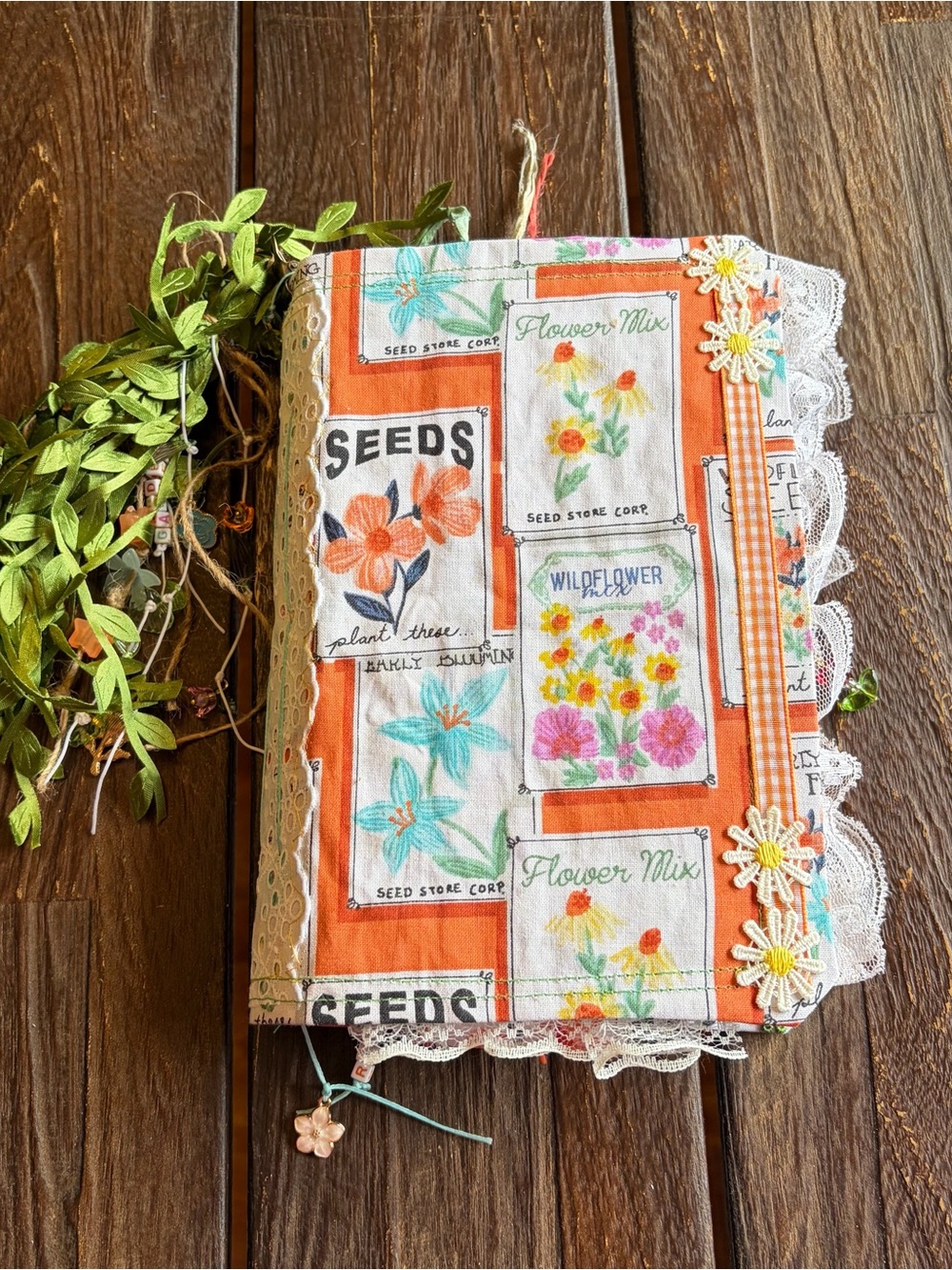 Gardening Junk Journal Garden Floral Flowers 3 Signatures Decorated Softcover